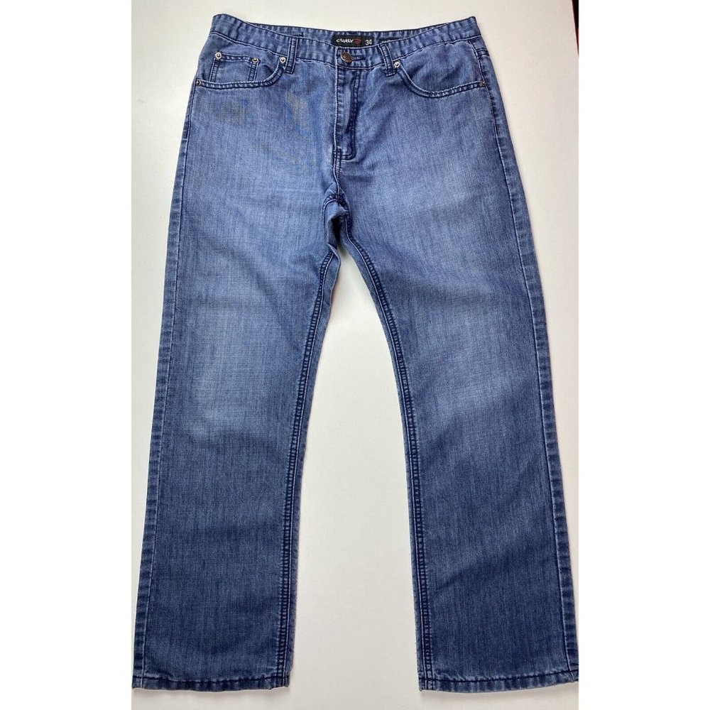 Curly Men’s Slim Straight Leg Size 34x30 Blue Jeans
